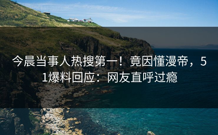 今晨当事人热搜第一！竟因懂漫帝，51爆料回应：网友直呼过瘾